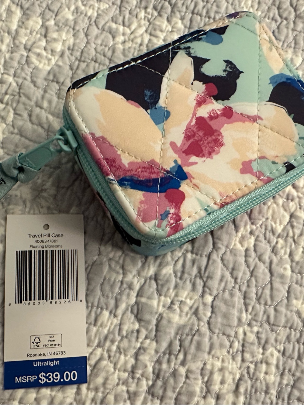 Vera Bradley Floating Blossoms Travel Pill Case